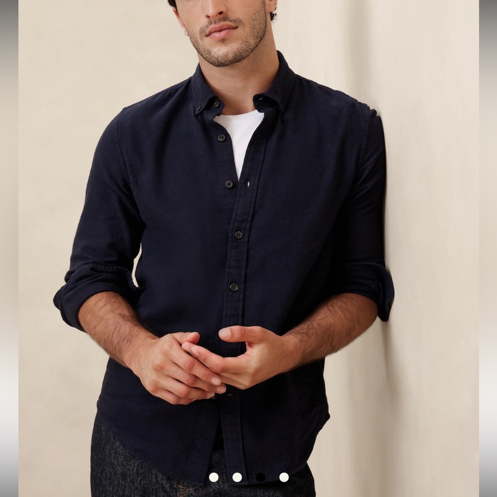 Banana Republic - Slim Cotton-Linen Flannel Shirt